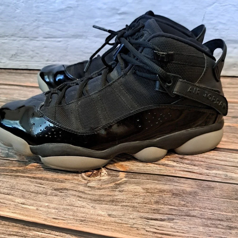 Jordan 6 Rings Triple Black Mens Basketball Shoes 322992-011 Size 10.5